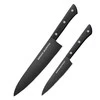 Samura Shadow rinkinys iš 2 virtuvinių peilių 208mm ir 120mm AUS-8 neprilimpančia tamsia danga 58 HRC