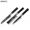 Samura SUPER 5 Rinkinyje 3vnt. peiliai Utility 162mm / Nakiri 168mm / Santoku 182mm iš AUS 10 Damasko plieno 60 HRC (5 sluoksniai)
