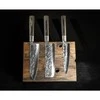 Samura SUPER 5 Rinkinyje 3vnt. peiliai Utility 162mm / Nakiri 168mm / Santoku 182mm iš AUS 10 Damasko plieno 60 HRC (5 sluoksniai)