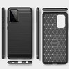 TakeMe CARBON efekto TPU itin plonas galinio dangtelio dėklas, skirtas Samsung Galaxy A72 (A726) 5G Juodas