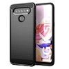 TakeMe CARBON efekto TPU itin plonas galinio dangtelio dėklas, skirtas LG K41s / K51s Juodas