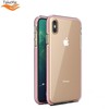 TakeMe skaidrus TPU dėklas su spalvotu rėmeliu skirtas Apple iPhone Xs Max, šviesiai rožinis
