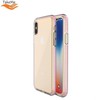 TakeMe skaidrus TPU dėklas su spalvotu rėmeliu skirtas Apple iPhone X / Xs, šviesiai rožinis