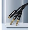 Audio kabelis UGREEN 3.5mm lizdas - 2xkištukas - Juodas