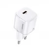 USAMS Tinklo įkroviklis 1xUSB-C T36 mini 20W + kabelis USB-C-Lightning baltos spalvos PD3.0 Fast Charging XFKXLOGTL02 (US-CC124+US-SJ484)