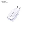 USAMS laidinis įkroviklis 1xUSB T22 18W 3A QC3.0 (only head) Fast Charging baltos spalvos CC83TC01 (US-CC083)