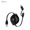 USAMS Kabelis zwijany U1 2w1 1m juoda/juodas (lightning/microUSB) SJ192USB01 (US-SJ192)