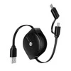 USAMS Kabelis zwijany U1 2w1 1m juoda/juodas (lightning/microUSB) SJ192USB01 (US-SJ192)
