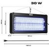 Vayox IKV-30W vabzdžių žudymo lempa UVA 30W 4500V diapazonas 120m2 (maks. 250m2) (52x24x6cm) Juoda