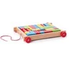 Woody 90007 Eco Wooden Mokomasis vežimėlis su spalvotais blokeliais statybai (34vnt) vaikams nuo 3 metų (20x15cm)