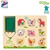 Dėlionė Woody 91184 Eco mediniai mokomieji ir linksmi galvosūkiai-antspaudai – Ūkio gyvūnai (10 vnt.) 3 metų ir vyresniems vaikams (30x21cm)
