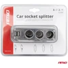 Automobilinio pridegiklio lizdo šakotuvas AMiO SOC3 3in1 12V/24V su USB jungtimi