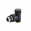 Angle lockshield valve Compact 1/2` x 24-19, Juodas Mat