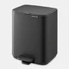 Brabantia atkritumu tvertne ar pedāli Bo, 12l, matēta melna