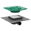 dušas traps RainDrain Spot, 150x150 mm, horizontāls, resti no otras puses var flīzēt