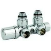 Dvigubas radiatoriaus pajungimas Twinvalve 1/2` x 24-19, 90°, baltas