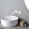 external part of 2 hole wall basin mixer Tricolore Verde, matt baltas