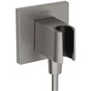 Hansgrohe FixFit E outlet with shower holder brushed juodas chrome