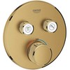 Grohe iebūvējamā dušas termostata SmartControl round virsapmetuma daļa, ar 2 izejām, brushed auksinis