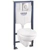 WC komplektas Grohe Bau Ceramic: potinkinis rėmas + Grohe Bau WC + mygtukas + lėtaeigis dangtis (4in1)