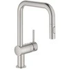 Grohe virtuves izlietnes maisītājs ar izvelkamu dušu Minta, supersteel