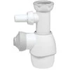 izlietnes sifons, 1½, x 40 / 1¼ x 32 mm, bez noteces, ar pieslēgu, plastmasa, balts