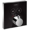 Hansgrohe Maišytuvas potinkinis termostatinis dušui SELECT GLASS , 2 išėjimai, juodas/chromas