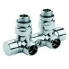 Rad. dubultbloks Twinvalve 1/2` x 24-19, 90°, hromēts (50mm)