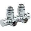 Rad. dubultbloks Twinvalve 1/2` x 24-19, 90°, balts (50mm)