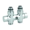 Rad. dubultbloks Twinvalve 1/2` x 24-19, taisns, hromēts (50mm)
