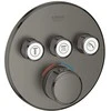 Virštinkinė dalis dušo maišytuvui Grohe, SmartControl apvali, 3 valdikliai, Brushed Hard Graphite