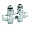 Rad. dubultbloks Twinvalve Thermo 1/2` x 24-19, taisns, balts (50mm)