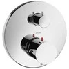 Thermostatic mixer for conc installation with shut-off valve, brushed bronze