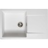 virtuves izlietne Amsterdam 78, viena bļoda ar plauktu, 780x500 mm, pure baltas