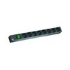 Bachmann 19" lizdo juostelė ALU 1U, 8x 35°, juoda, 2,0m, su jungikliu