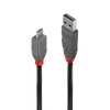 USB Kabelis - LINDY Anthra Line USB 2.0 Tipo A į Micro-B Laidas, M/M, 480Mbps, 0.5 m, Pilkas