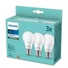 LED lemputė PHILIPS A60, 8W (=60W), E27, 4000K, 806 lm, NON-DIM, šaltai baltos spalvos, 3vnt.