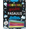 Neoninių spalvų pasaulis. Transportas. Spalvinimo knygelė su neoniniais žymekliais.