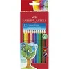 Spalvoti akvareliniai pieštukai Faber-Castell Grip, tribriauniai, 12 spalvų