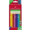 Spalvoti pieštukai Faber-Castell Junior Grip, tribriauniai, 10 spalvų, su drožtuku