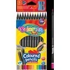 Spalvoti pieštukai, tribriauniai, Colorino Kids, 12 spalvų (auksinė, sidabrinė) juodo medžio, su drožt..