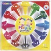 COLORINO KIDS splavoti pieštukai piešimui pirštais Linksmieji gyvūnai, 12 spalvų, 66174PTR