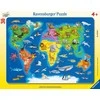 Ravensburger Dėlionė 30 vnt. - Pasaulio žemėlapis su gyvūnais