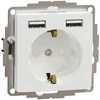 Kištukinis lizdas su įžeminimu + 2x USB-A įkrovimo lizdais Schneider Electric Sedna Design SDD111052 (baltas)