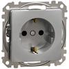 Kištukinis lizdas su įžeminimu ir apsauga nuo vaikų Schneider Sedna Design SDD113022 (aliuminis)