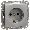 Kištukinis lizdas su įžeminimu ir apsauga nuo vaikų Schneider Sedna Design SDD113021 (aliuminis)