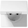 Kištukinis lizdas su įžeminimu ir dangteliu JUNG LS1520KLWW (baltas, 16A/250V)