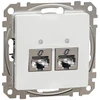 Kompiuterinis lizdas 2×RJ45 Schneider Electric Sedna Design SDD111462S (Cat6, STP, baltas)