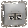 Kompiuterinis lizdas 2xRJ45 STP Schneider Sedna SDD113462S (aliuminis)