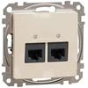 Kompiuterinis lizdas 2xRJ45 UTP Cat.6 Schneider Sedna SDD112462 (kreminis)